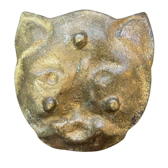 Solid Brass Cat Footed Tray Trinket Dish - Picture 2 of 3